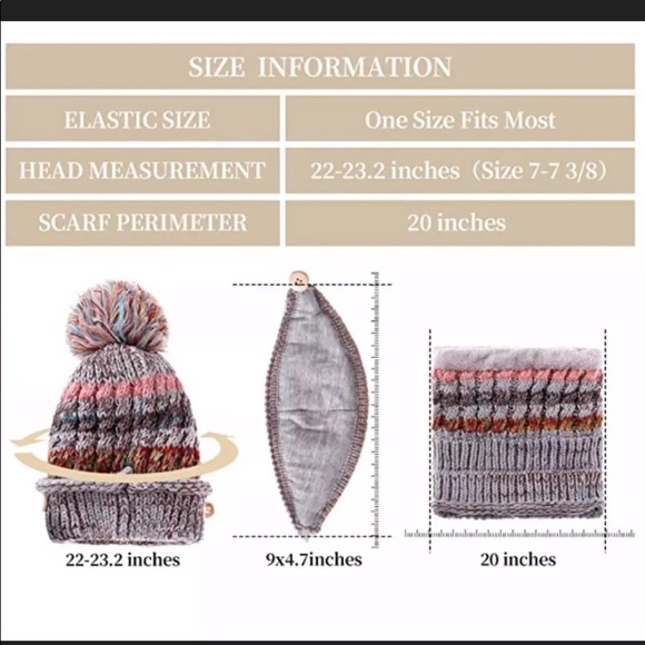 Gray Face Mask Beanie Scarf Winter Ski Mask Hat - Picture 5 of 5